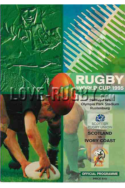 1995 Ivory Coast v Scotland  Rugby Programme